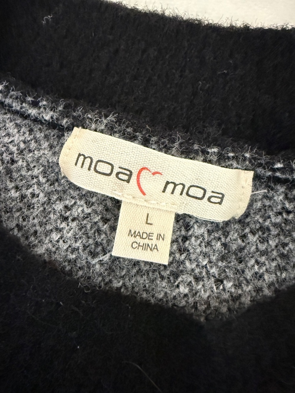 Moa Moa Black White Checkered Oversized Modern Soft Sweater Size L NWOT - Picture 10 of 16